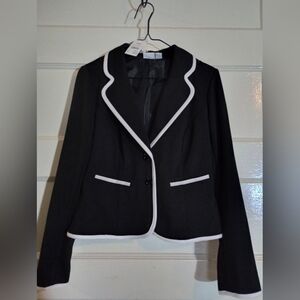Cato small women's jacket black with white trim